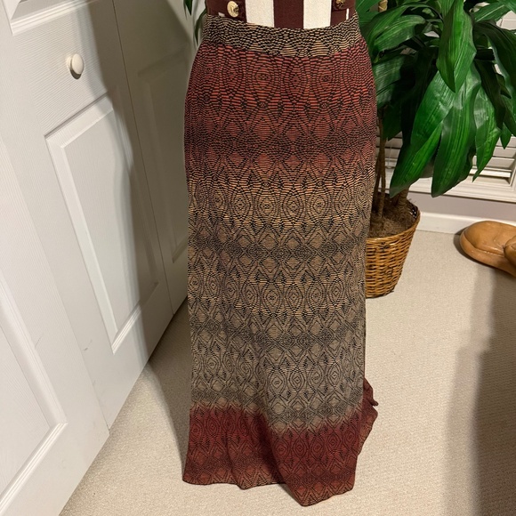 Diane von Furstenberg Cody Crinkle Cotton/Silk Maxi Skirt Ombre Geo Print 8 - Picture 1 of 11